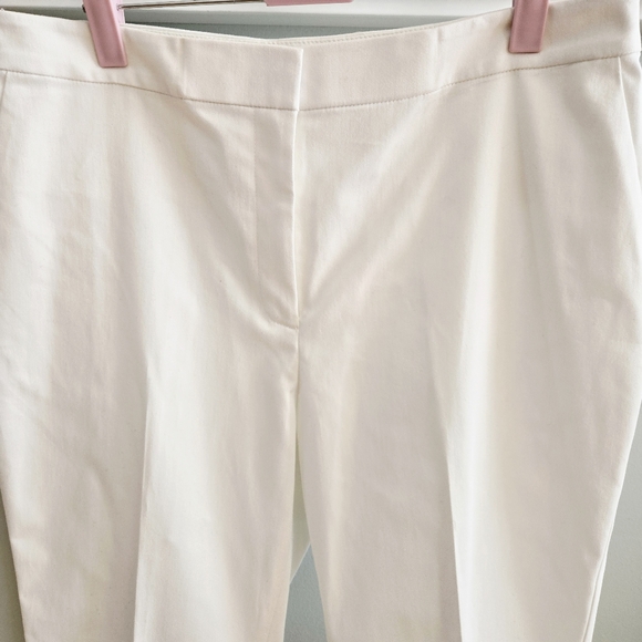 Calvin Klein White Dress Trousers, Faux Pockets Tapered Slim Leg Size 10 NWT - Picture 2 of 6